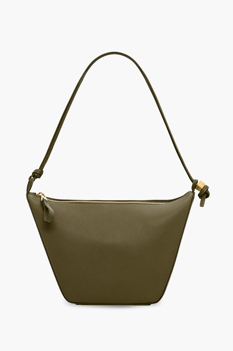 LOEWE Mini Hammock Hobo Bag in Dark Khaki Green Classic Calfskin 1