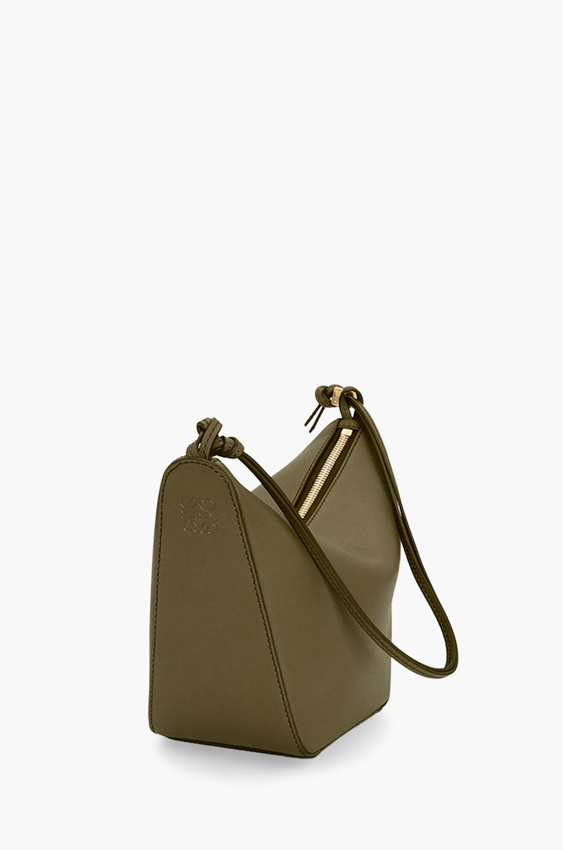 LOEWE Mini Hammock Hobo Bag in Dark Khaki Green Classic Calfskin 2