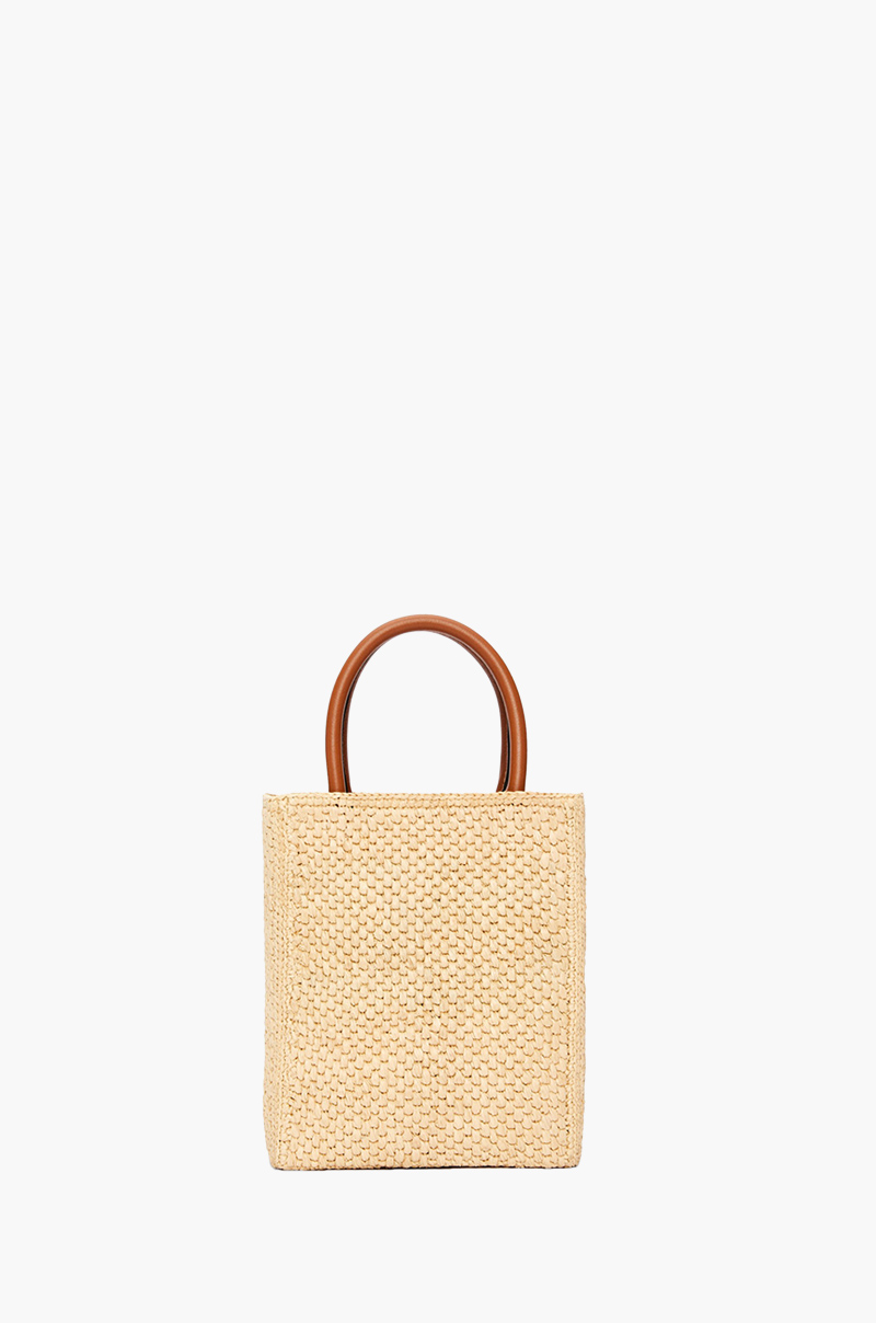 LOEWE A5 Logo Signature Standart Tote Bag in Natural/Black Raffia 1