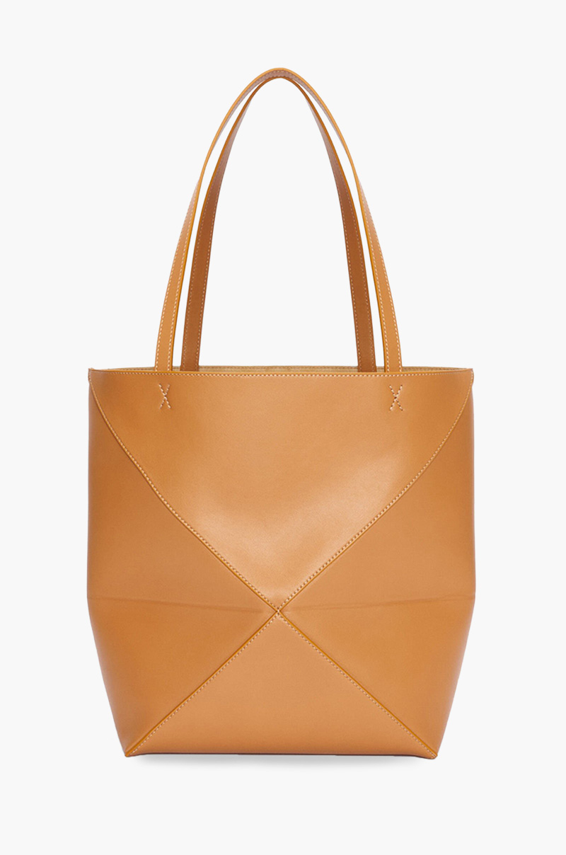 LOEWE Medium Puzzle Fold Tote Bag in Warm Desert Shiny Calfskin 1