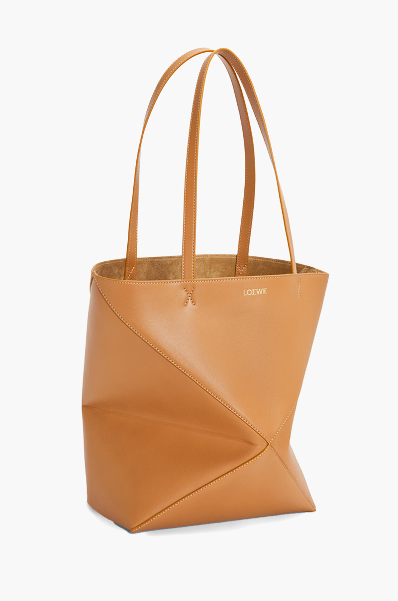 LOEWE Medium Puzzle Fold Tote Bag in Warm Desert Shiny Calfskin 2