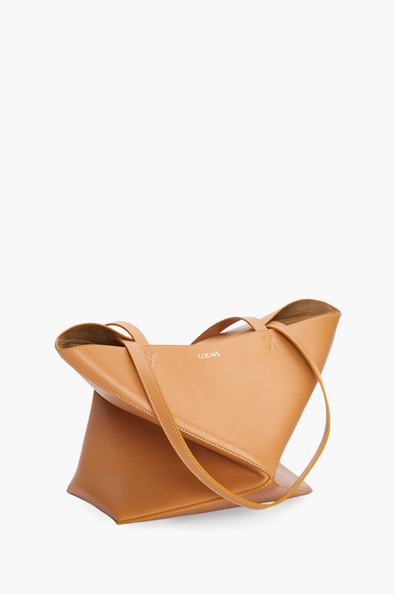 LOEWE Medium Puzzle Fold Tote Bag in Warm Desert Shiny Calfskin 4