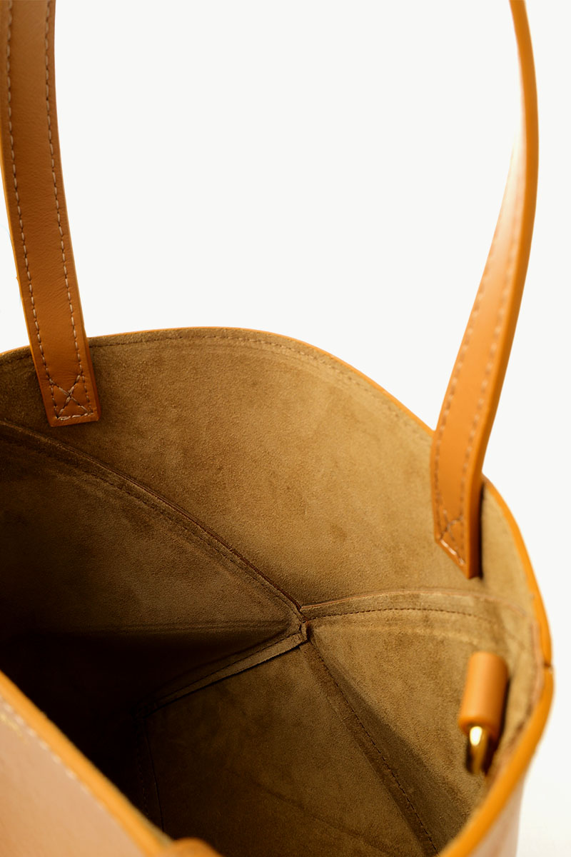 LOEWE Mini Puzzle Fold Tote Bag in Warm Desert Shiny Calfskin 4