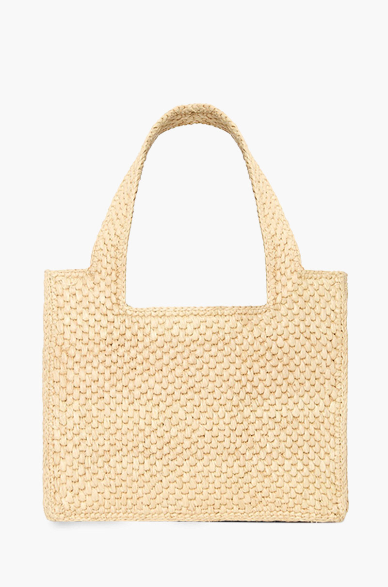 LOEWE Mini Font Tote Bag in Natural Raffia 1