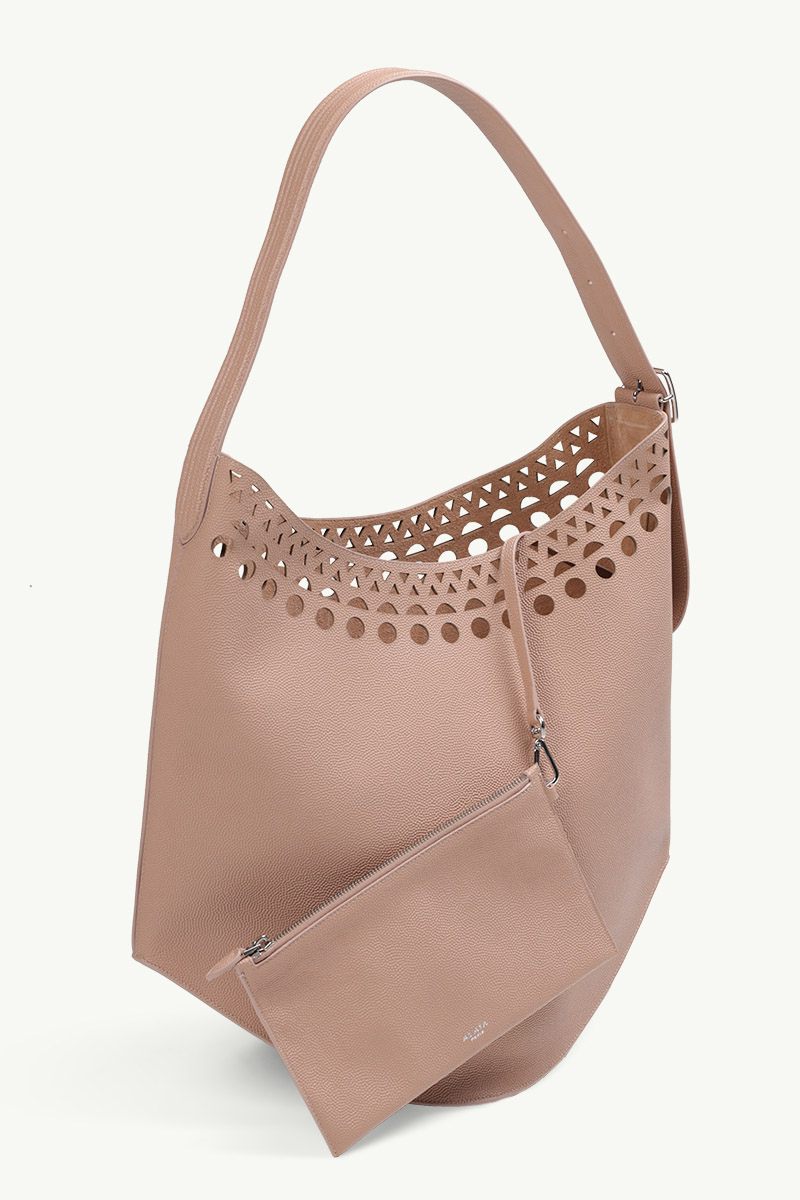 ALAIA Large Le Gail Bag in Sand Leather with Vienne Motif 2