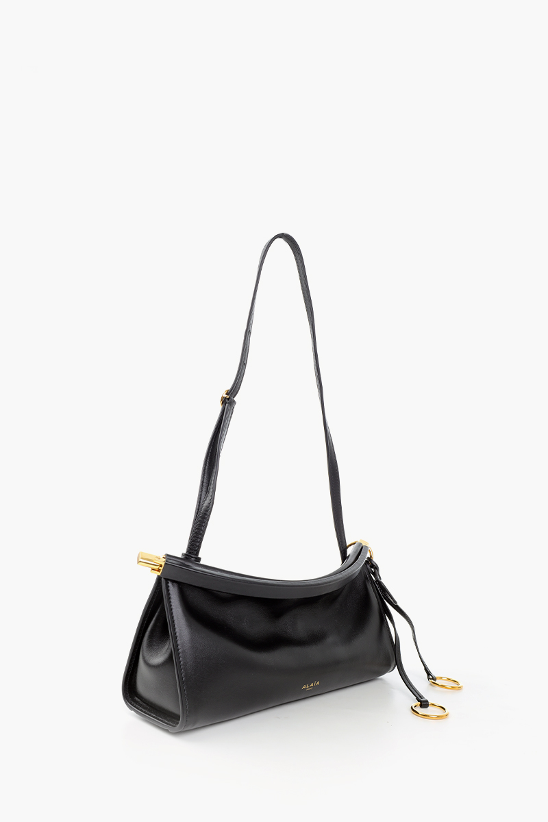 ALAIA Small Le Click East West Bag in Black Calfskin Leather 1