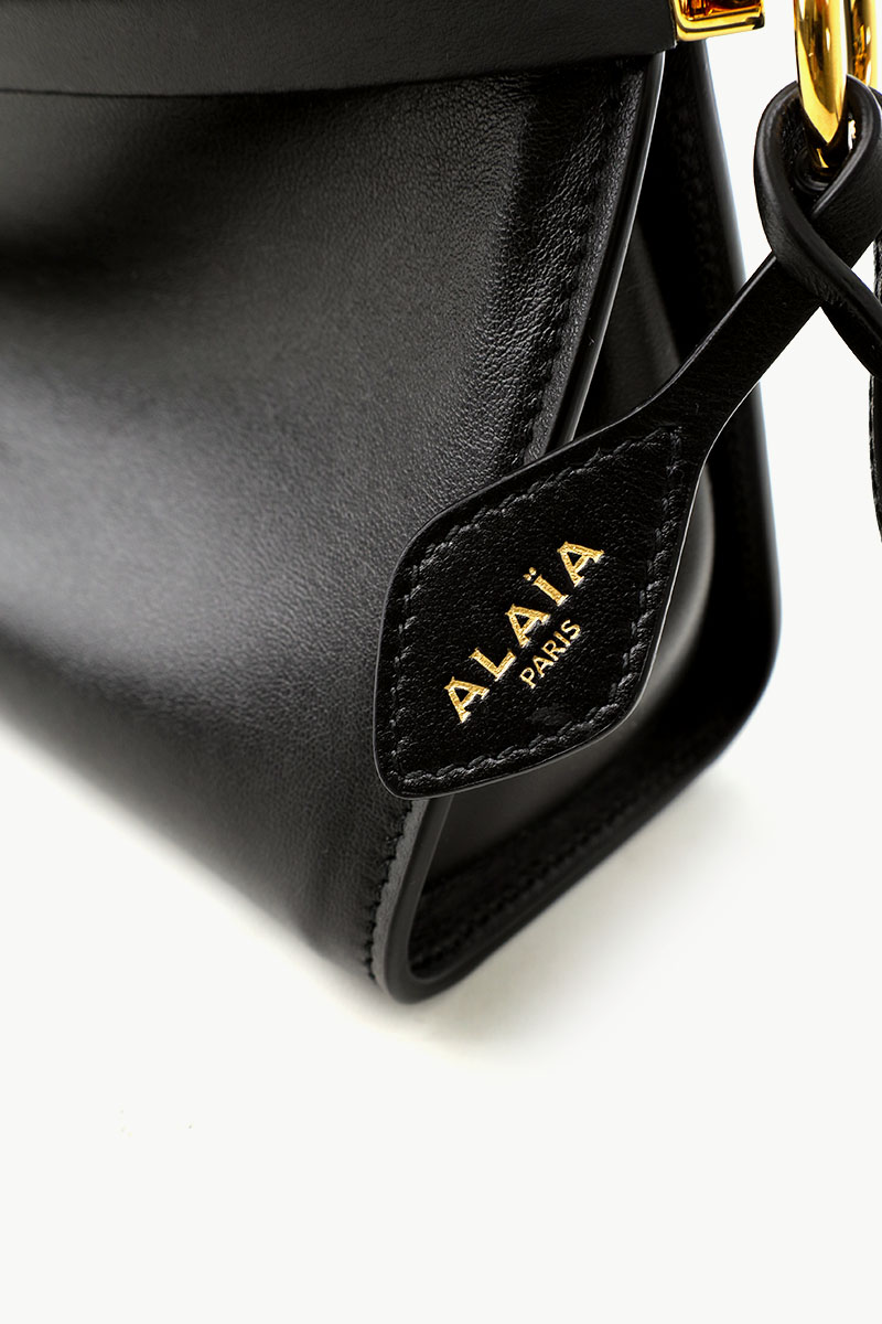 ALAIA Small Le Click East West Bag in Black Calfskin Leather 4