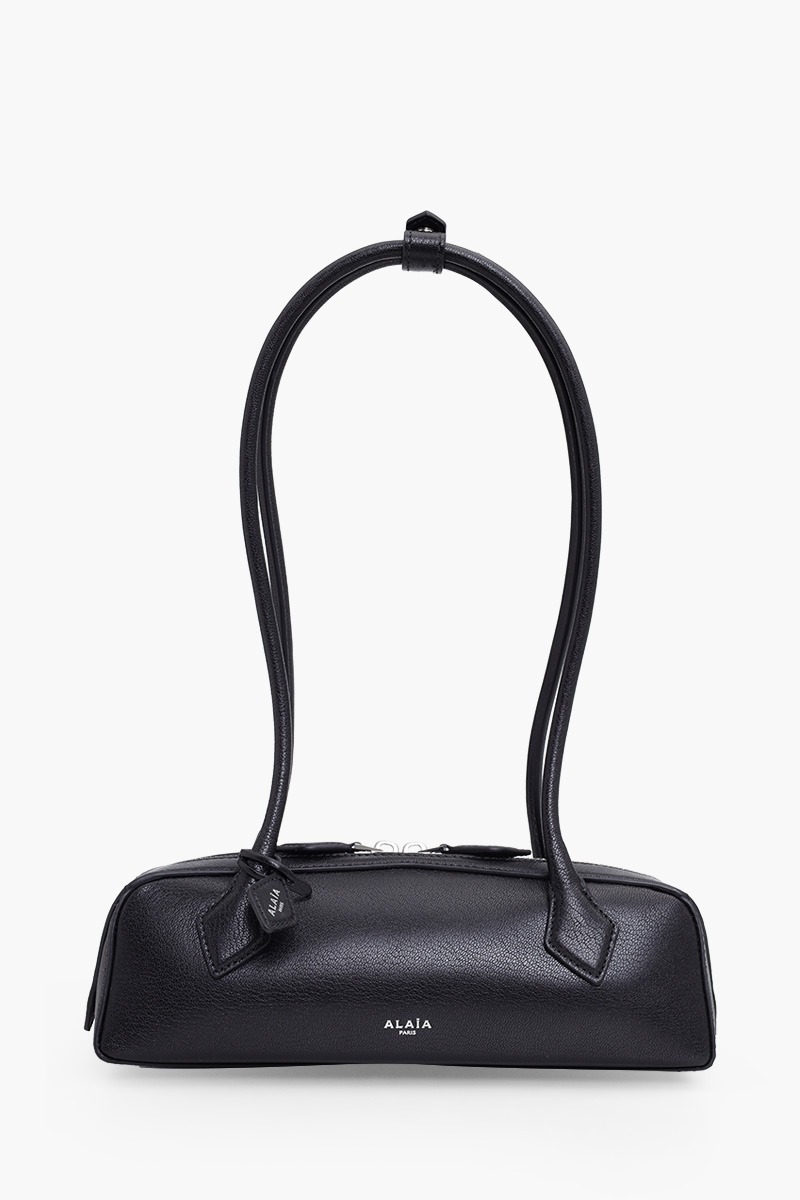 ALAIA Small Le Teckel Bag in Black Calf Leather 0