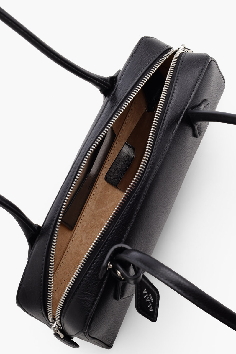 ALAIA Small Le Teckel Bag in Black Calf Leather 3