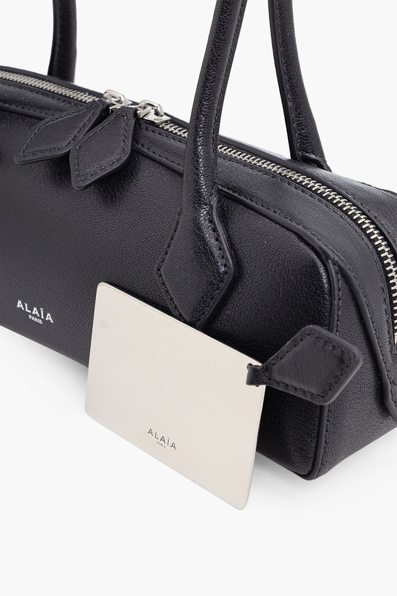 ALAIA Small Le Teckel Bag in Black Calf Leather 4