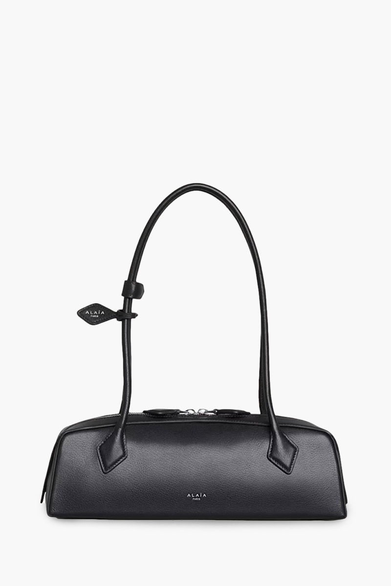 ALAIA Medium Le Teckel Bag in Black Goatskin Leather 0