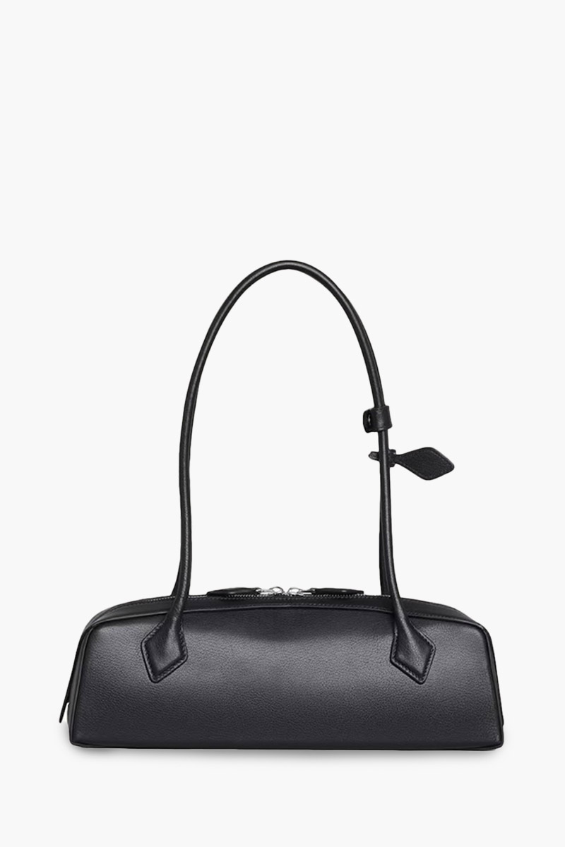 ALAIA Medium Le Teckel Bag in Black Goatskin Leather 1