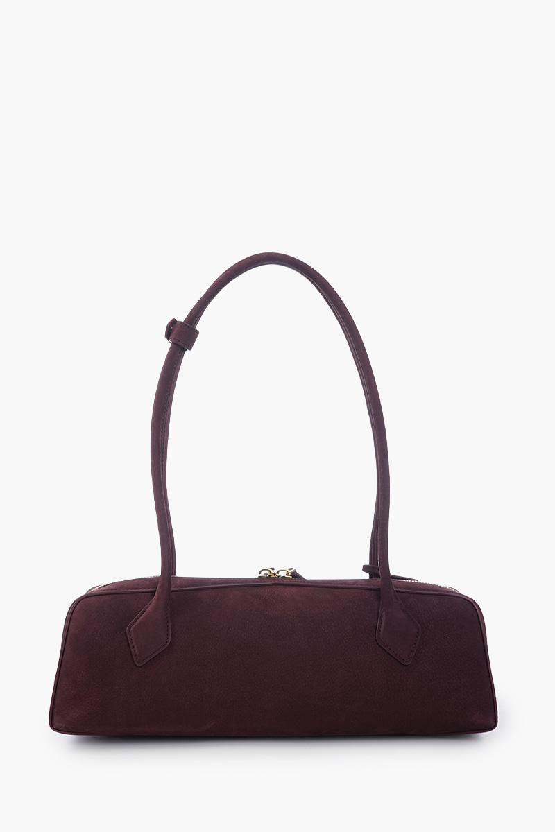 ALAIA Le Teckel Medium Bag in Burgundy Nubuck 2