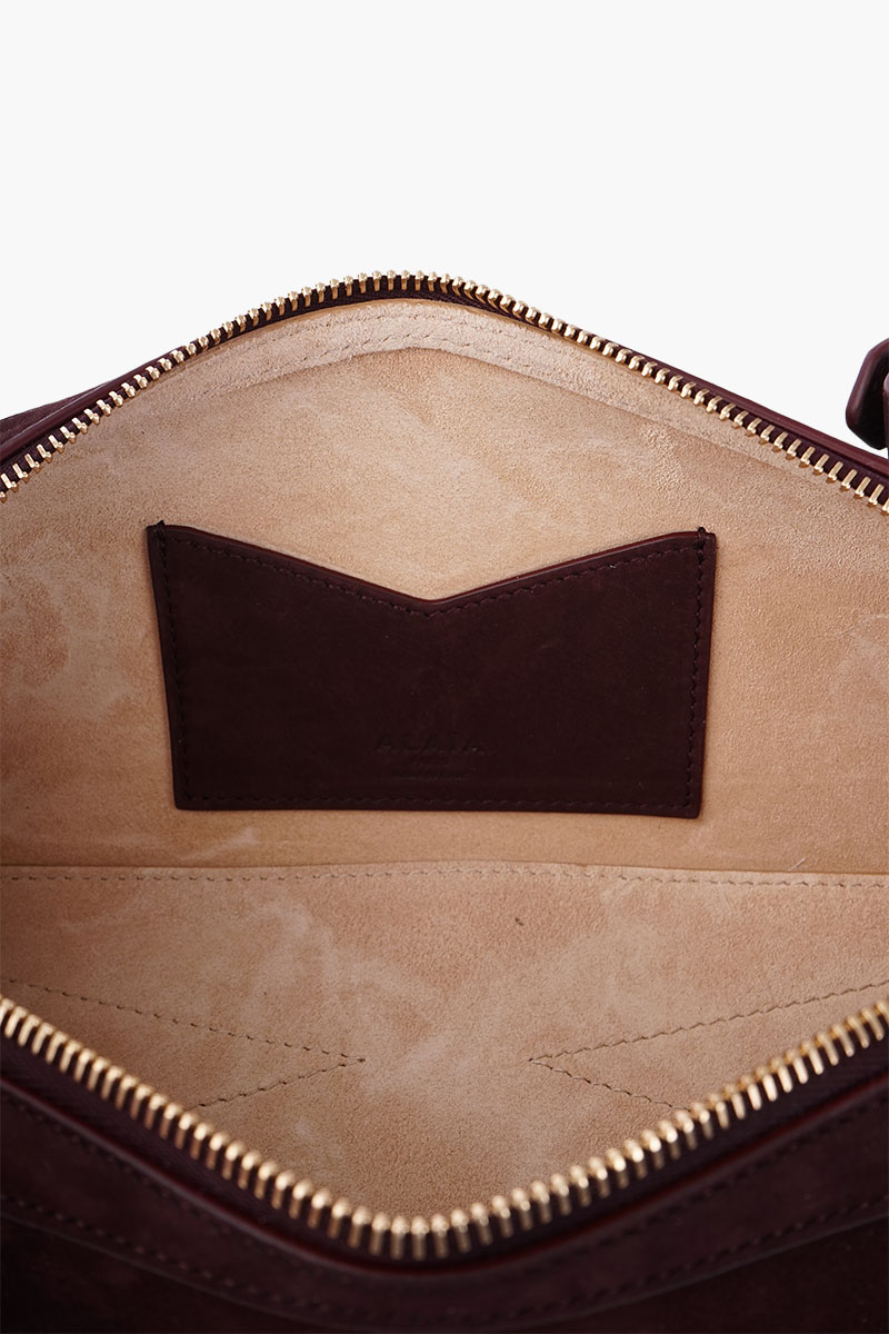 ALAIA Le Teckel Medium Bag in Burgundy Nubuck 3