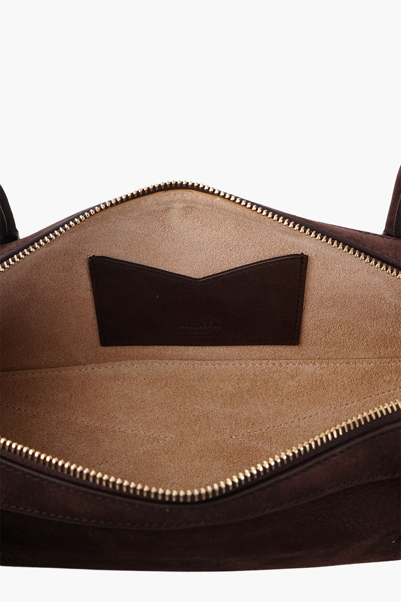 ALAIA Le Teckel Medium Bag in Golden Brown Nubuck 3