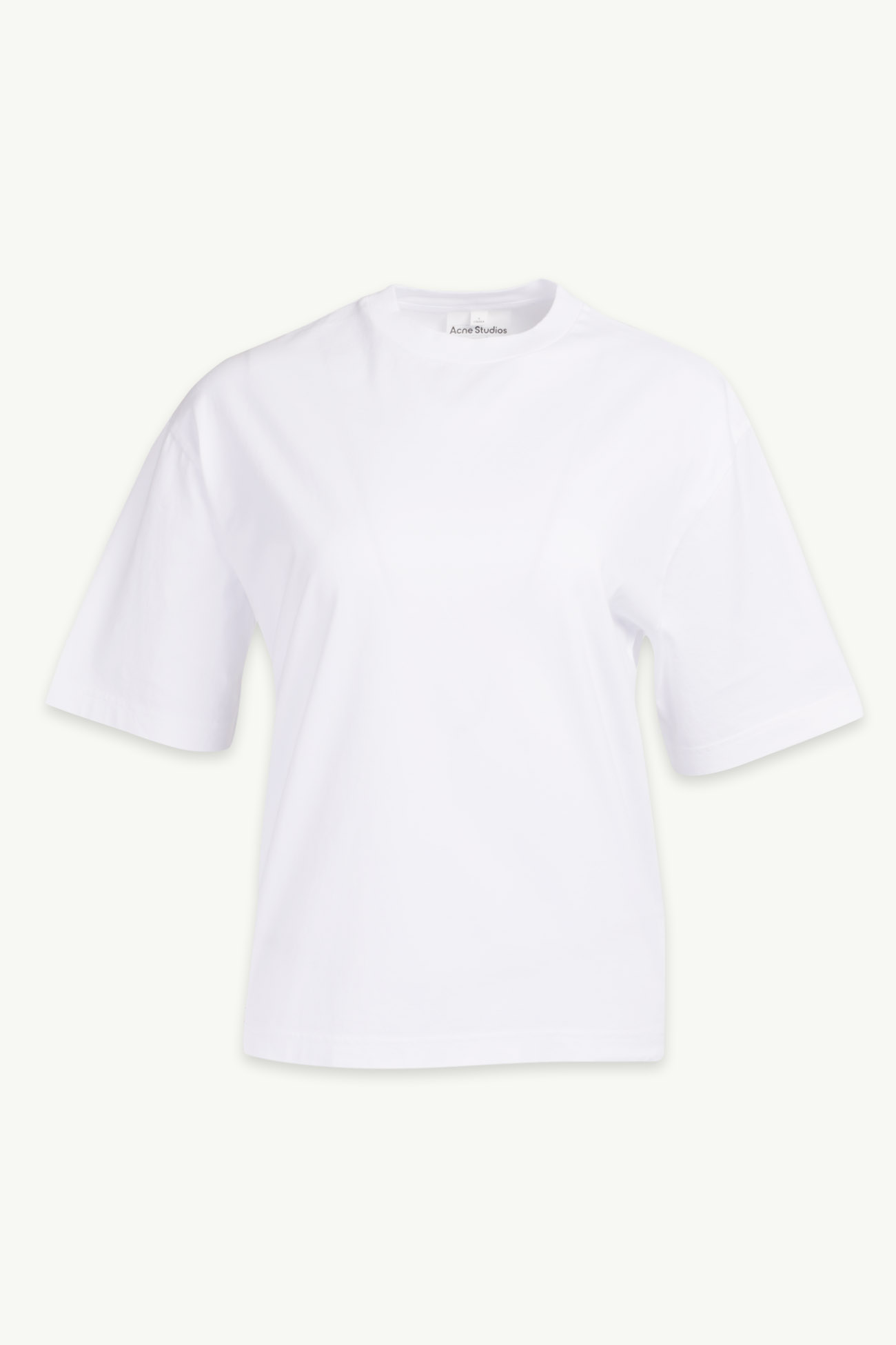 ACNE STUDIOS Women Crewneck Straight Fit T-Shirt in Optic White Organic Cotton  0