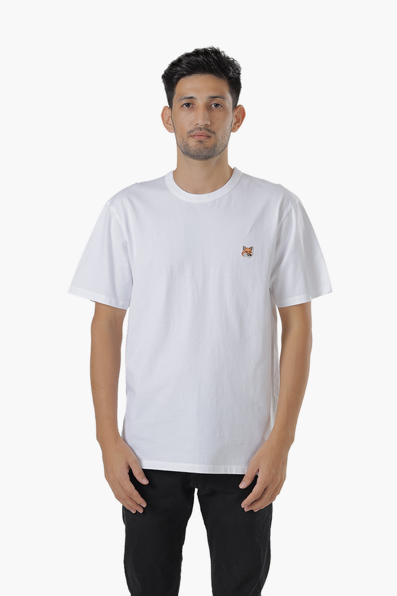 MAISON KITSUNE Men Fox Head patch Classic T-Shirt in White 0