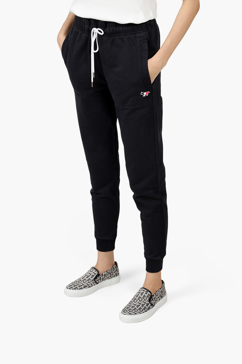 MAISON KITSUNE Unisex Tricolor Fox Patch Classic Jogger Pants in Black 2