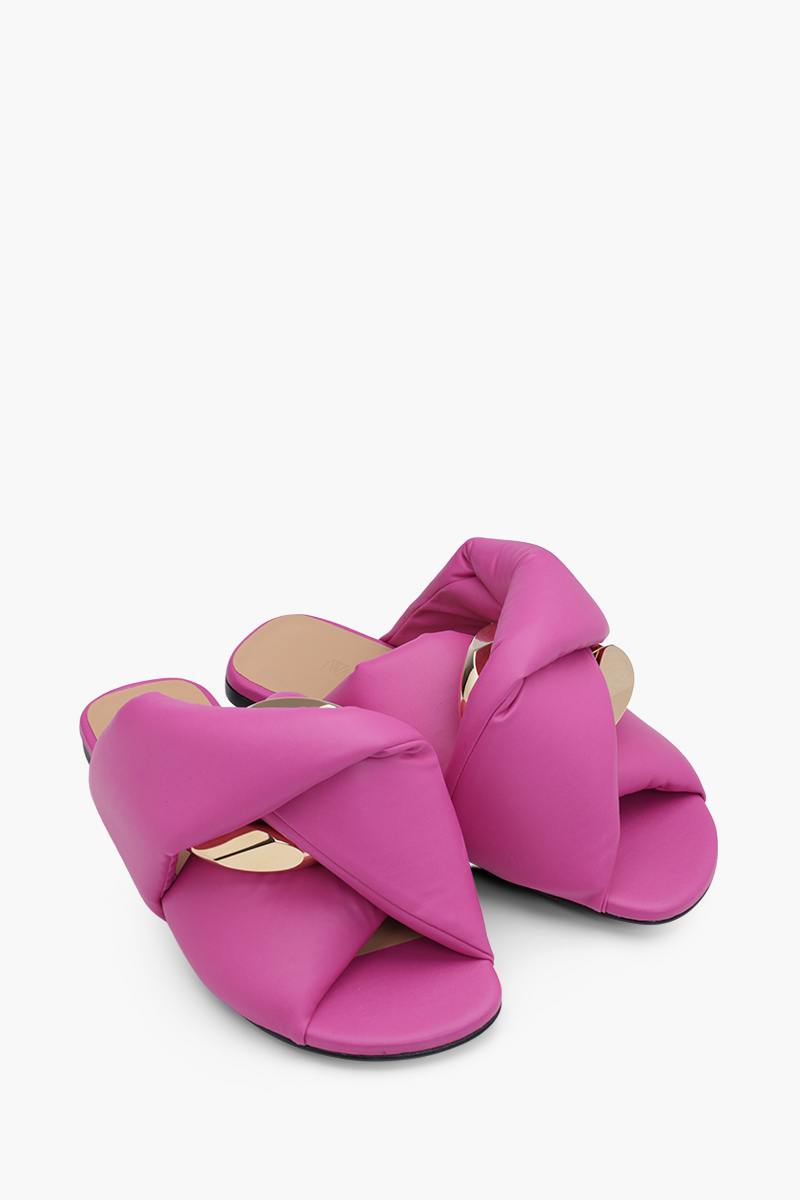 JW ANDERSON Women Chain Slide Sandals in Fuchsia GHW 1