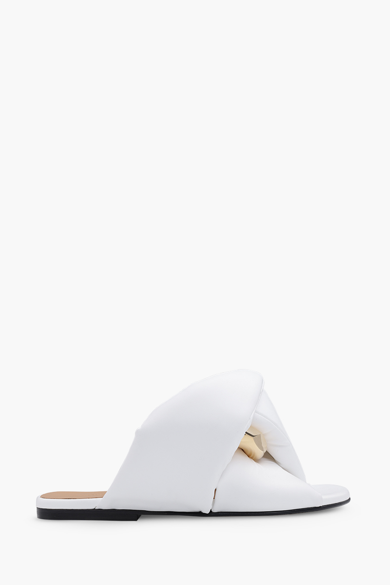 JW ANDERSON Women Chain Slide Sandals in White GHW 0