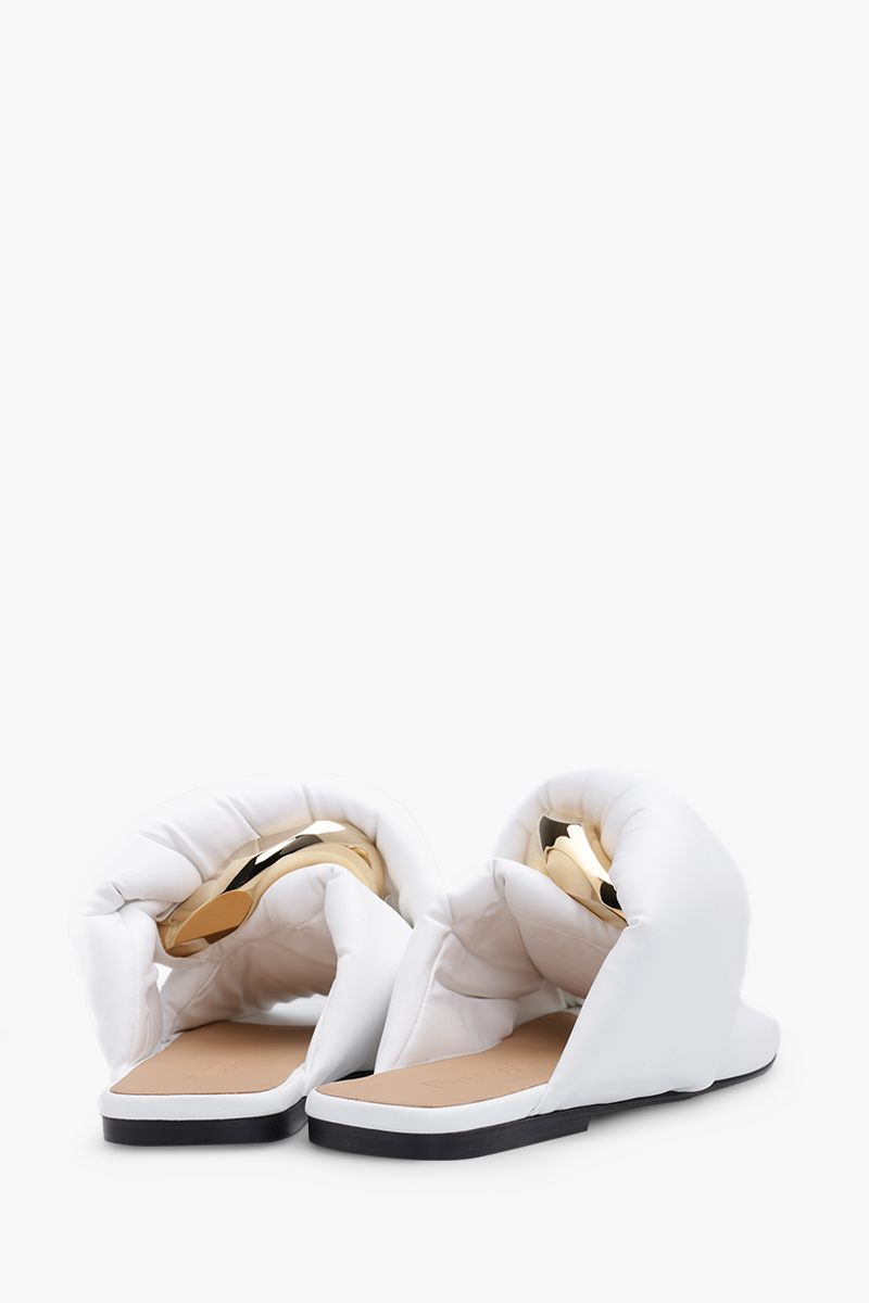 JW ANDERSON Women Chain Slide Sandals in White GHW 2