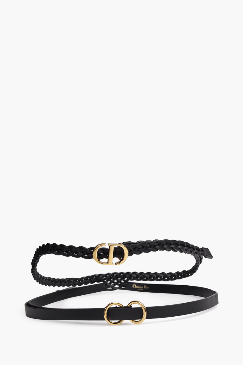 CHRISTIAN DIOR Diordouble Belt in Black Leather 0