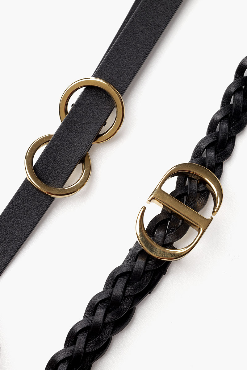 CHRISTIAN DIOR Diordouble Belt in Black Leather 1