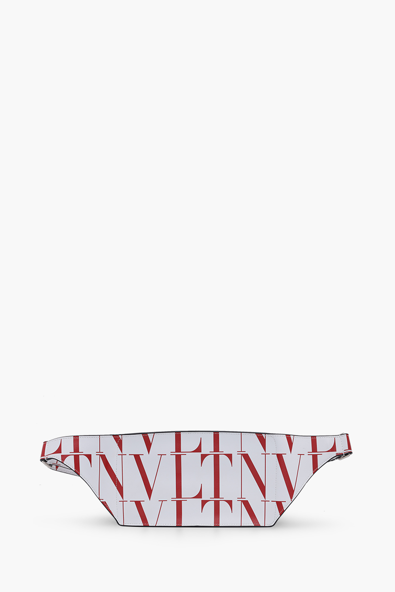 VALENTINO Men VLTN Times Belt Bag in White/Red 1