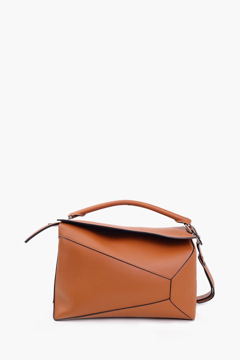 LOEWE Large Puzzle Bag in Tan Classic Calfskin 0