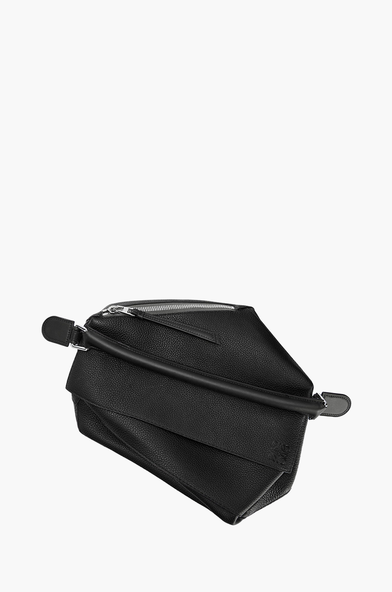 LOEWE Medium Puzzle Bag in Black Grained Calfskin 3