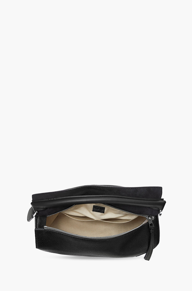 LOEWE Medium Puzzle Bag in Black Grained Calfskin 4