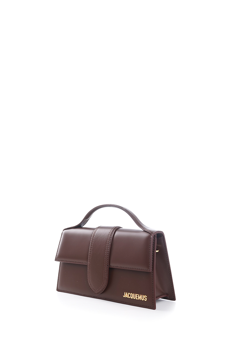 JACQUEMUS Le Grand Bambino Flap Crossbody Bag in Brown Smooth Leather 1