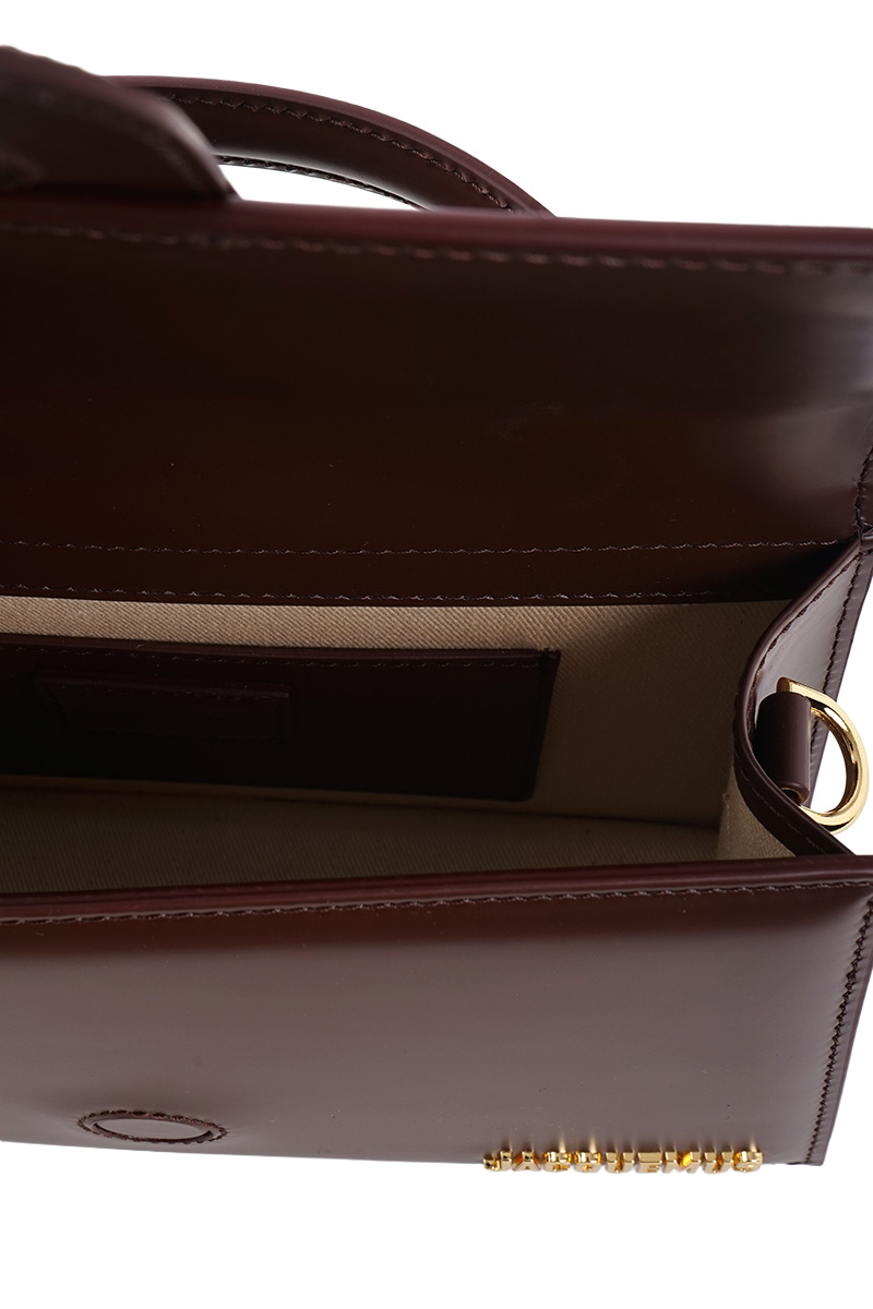JACQUEMUS Le Grand Bambino Flap Crossbody Bag in Brown Smooth Leather 3