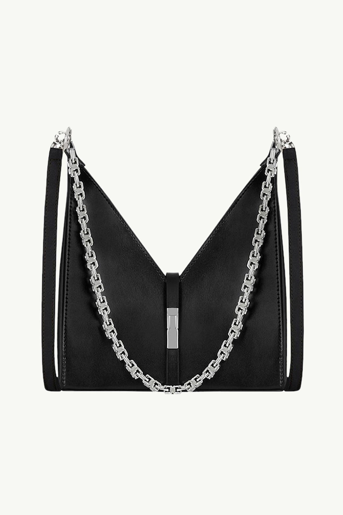 GIVENCHY Mini Cut Out Crossbody Bag in Black Smooth Box Calfskin Leather with Chain 0