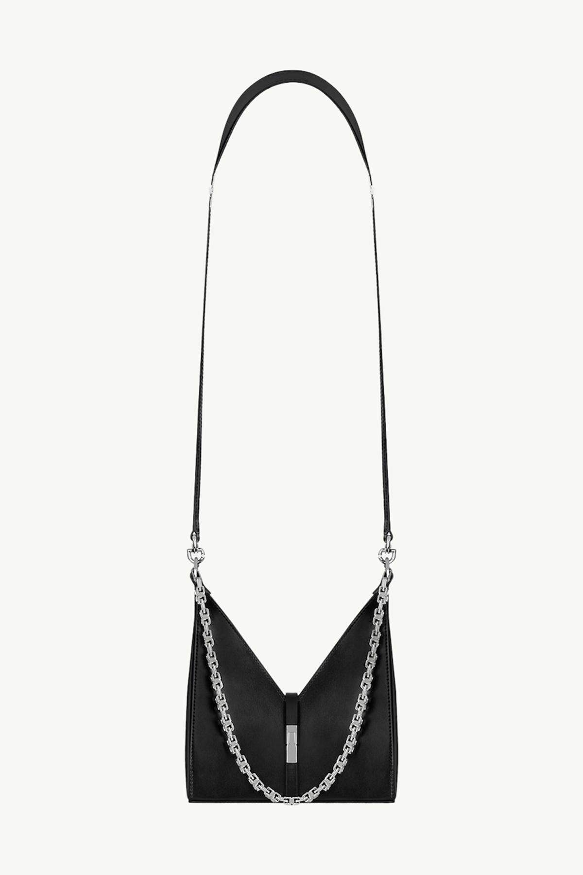 GIVENCHY Mini Cut Out Crossbody Bag in Black Smooth Box Calfskin Leather with Chain 2