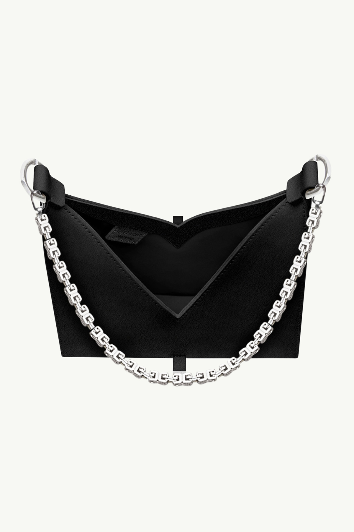 GIVENCHY Mini Cut Out Crossbody Bag in Black Smooth Box Calfskin Leather with Chain 4