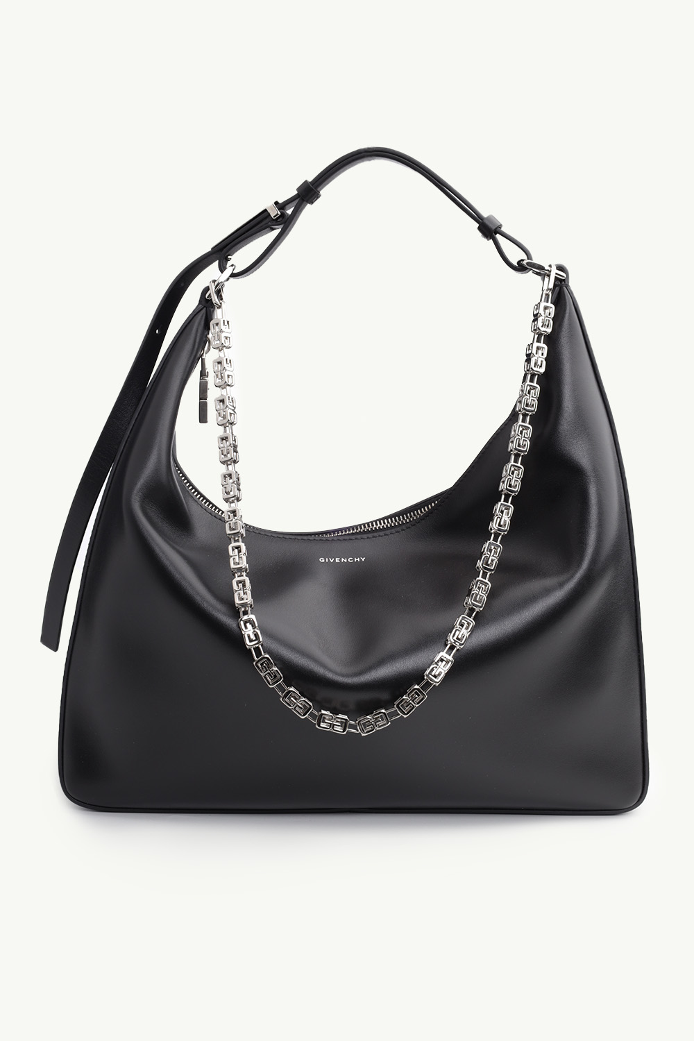 GIVENCHY Medium Moon Cut Out Bag in Black Smooth Leather 0