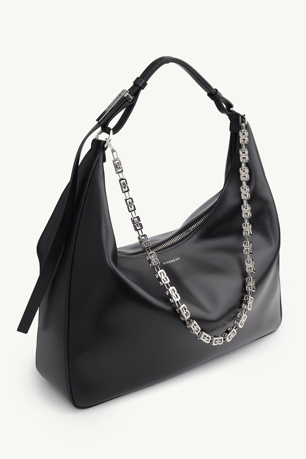 GIVENCHY Medium Moon Cut Out Bag in Black Smooth Leather 2