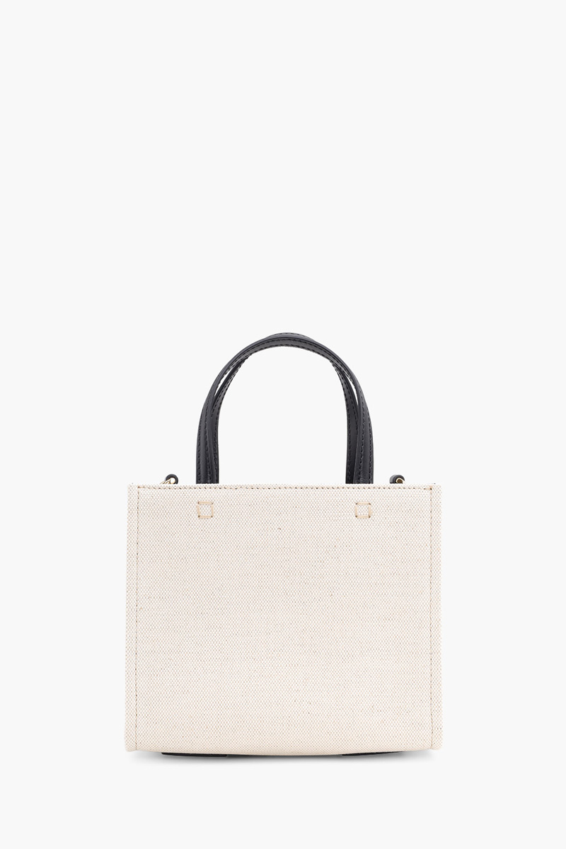 GIVENCHY Mini G Shopper Tote Bag in Beige/Black Canvas with Shoulder Strap 1