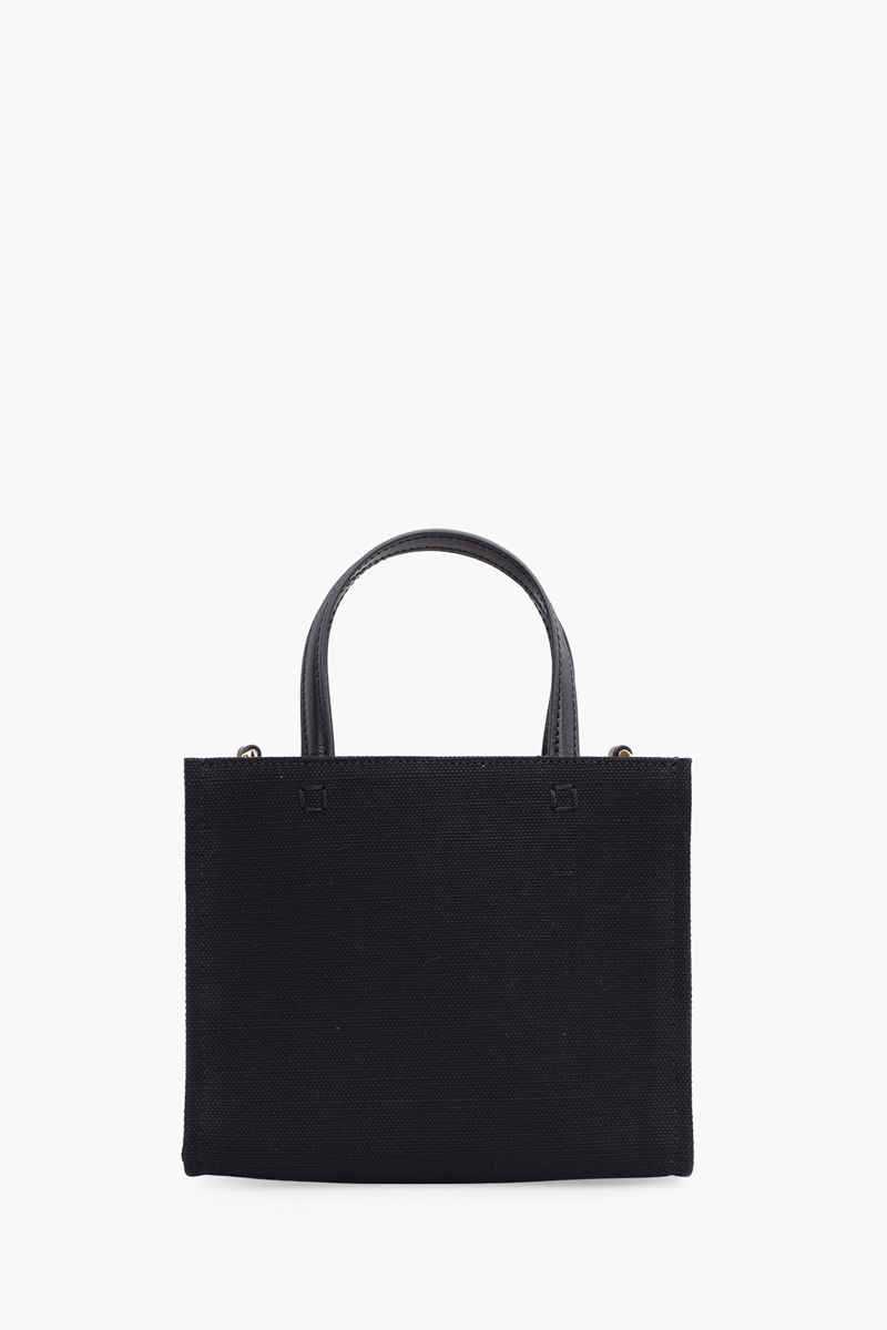 GIVENCHY Mini G Shopper Tote Bag in Black Canvas with Shoulder Strap 1