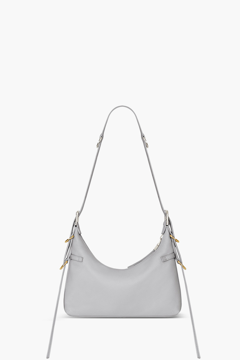 GIVENCHY Mini Voyou Crossbody Bag in Light Grey Tumbled Calfskin Leather 1