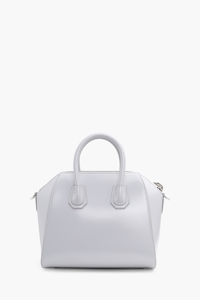 GIVENCHY Mini Antigona Bag in Light Grey Smooth Box Calfskin Leather 1