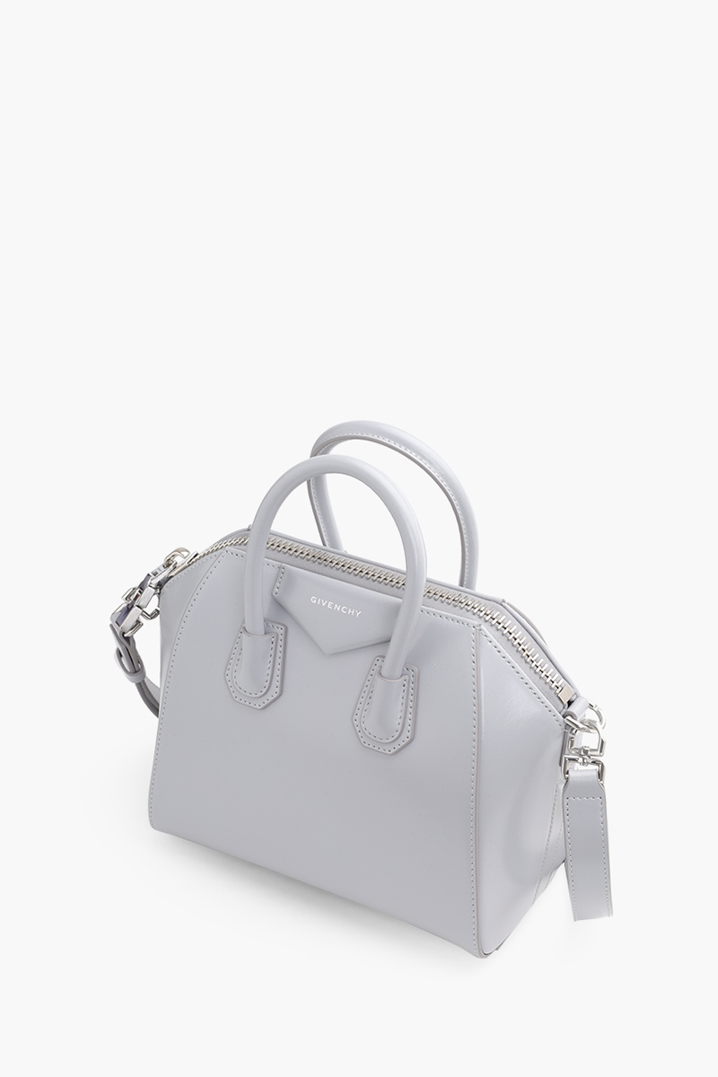 GIVENCHY Mini Antigona Bag in Light Grey Smooth Box Calfskin Leather 2