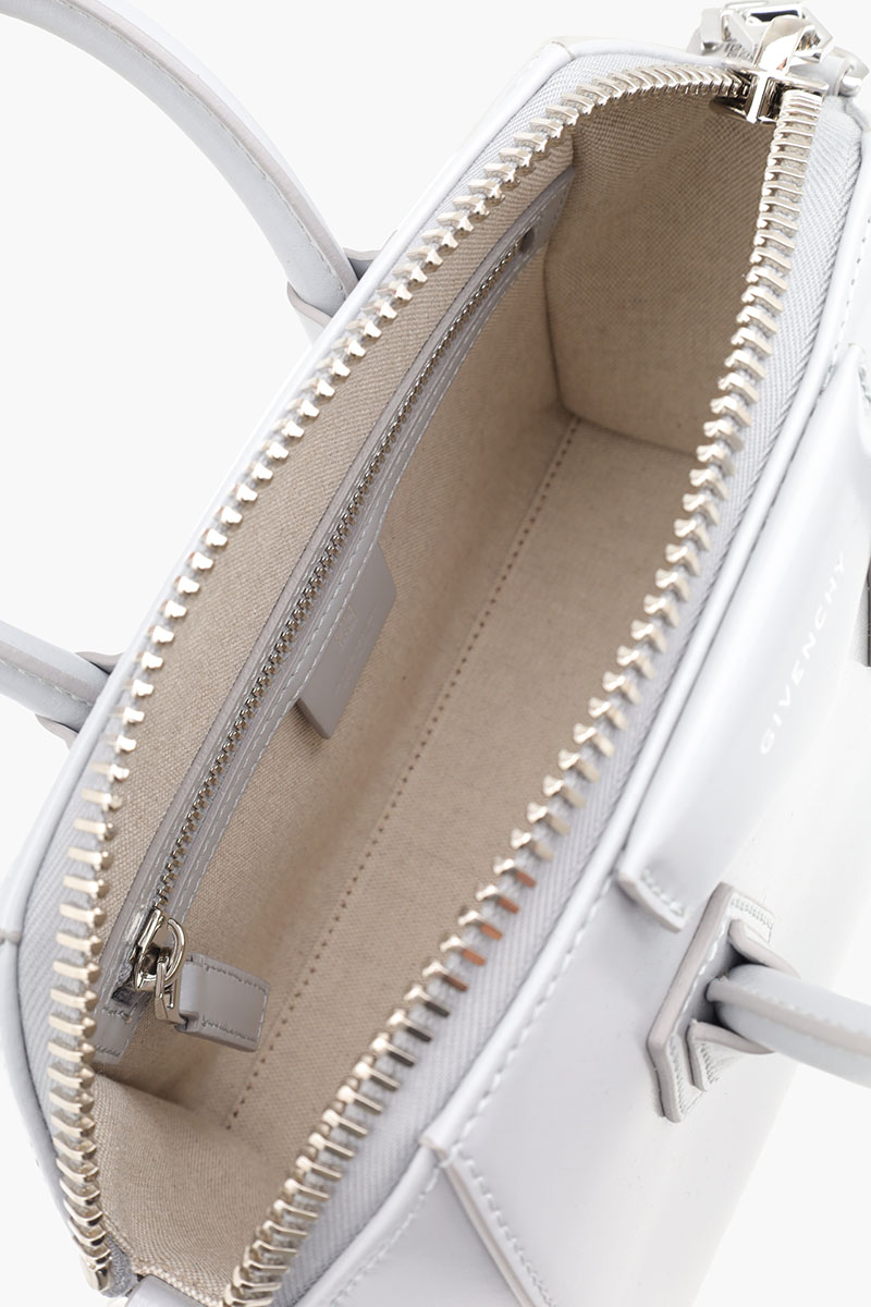 GIVENCHY Mini Antigona Bag in Light Grey Smooth Box Calfskin Leather 3