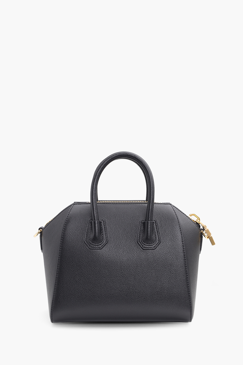 GIVENCHY Mini Antigona Bag in Black Grained Leather with Metal-Braided Strap 1