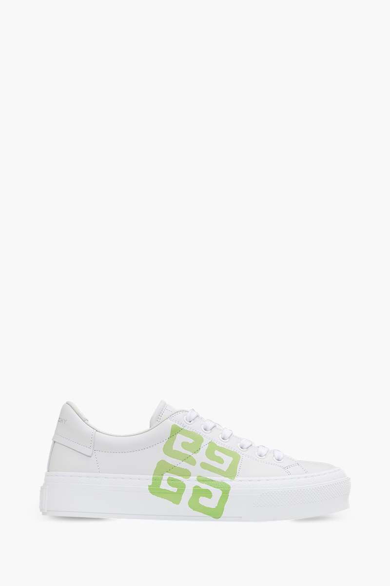 GIVENCHY Women 4G Effect City Sneakers in White/Green 0