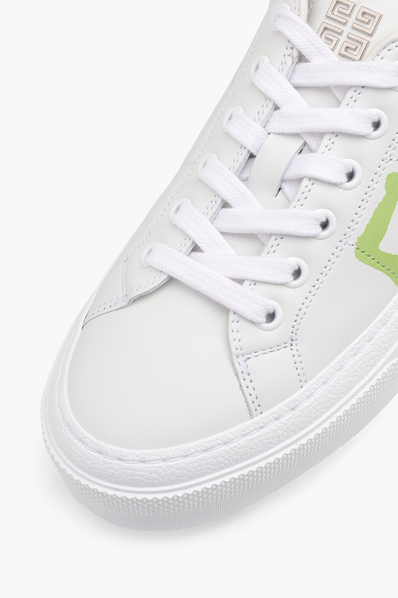 GIVENCHY Women 4G Effect City Sneakers in White/Green 4