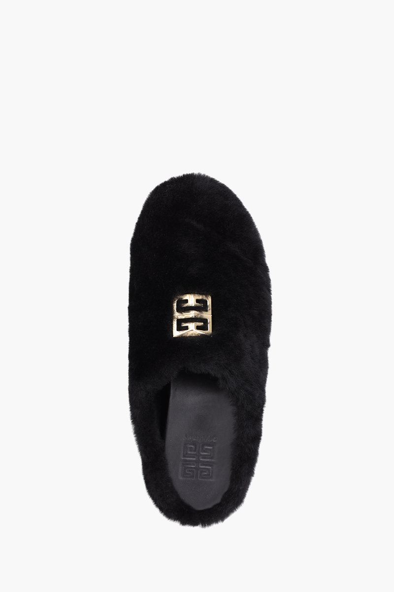 GIVENCHY Women 4G Slippers in Black Shearling 3