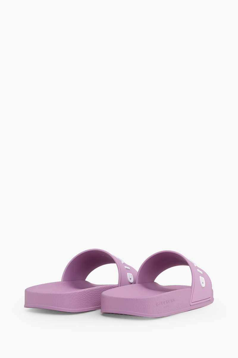 GIVENCHY Women Logo Signature Raised Slides in Orchid Purple Rubber 2