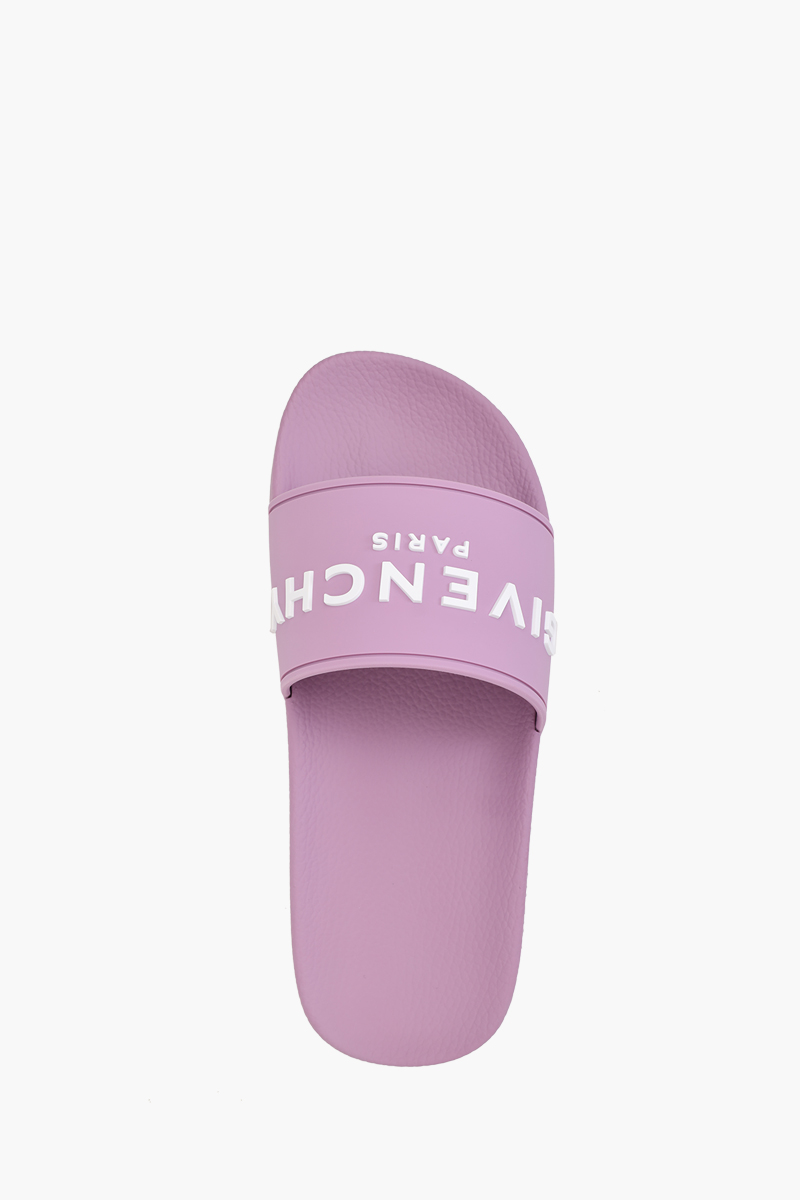 GIVENCHY Women Logo Signature Raised Slides in Orchid Purple Rubber 3